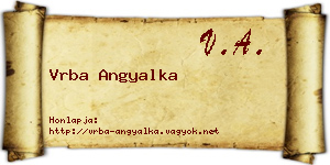 Vrba Angyalka névjegykártya